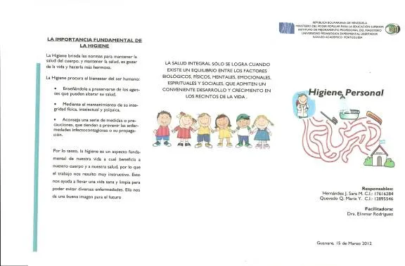 Actividades educativas - recreativas para promover la higiene ... Actividades educativas - recreativas para promover la higiene ...