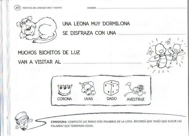 Actividades Escolares: actividades de lengua para el 1° grado Actividades Escolares: actividades de lengua para el 1° grado