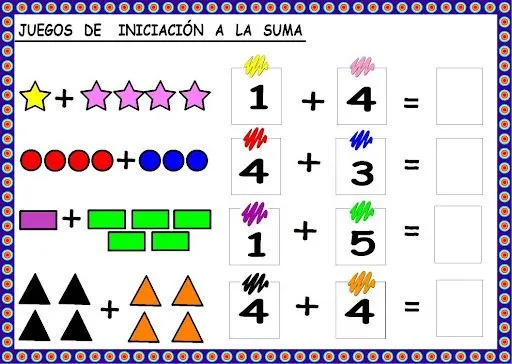 RECURSOS TIC PARA EDUCACIÓN INFANTIL: FICHAS PARA APRENDER A SUMAR