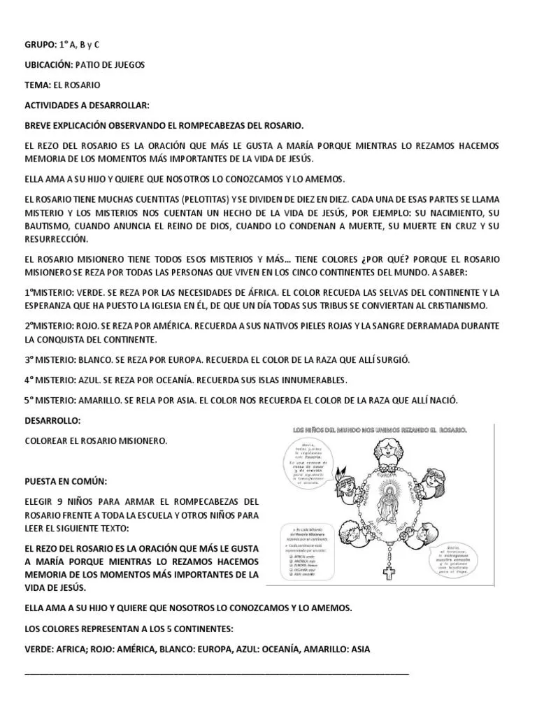 Actividades para El Inicio Del Mes de La Virgen | PDF | Rosario | María, madre de Jesús Actividades para El Inicio Del Mes de La Virgen | PDF | Rosario | María, madre de Jesús