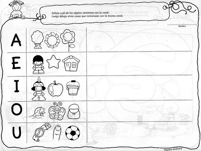 Tareas de las vocales para niños - Imagui