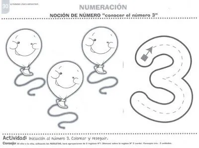 Numero 3 para colorear - Imagui