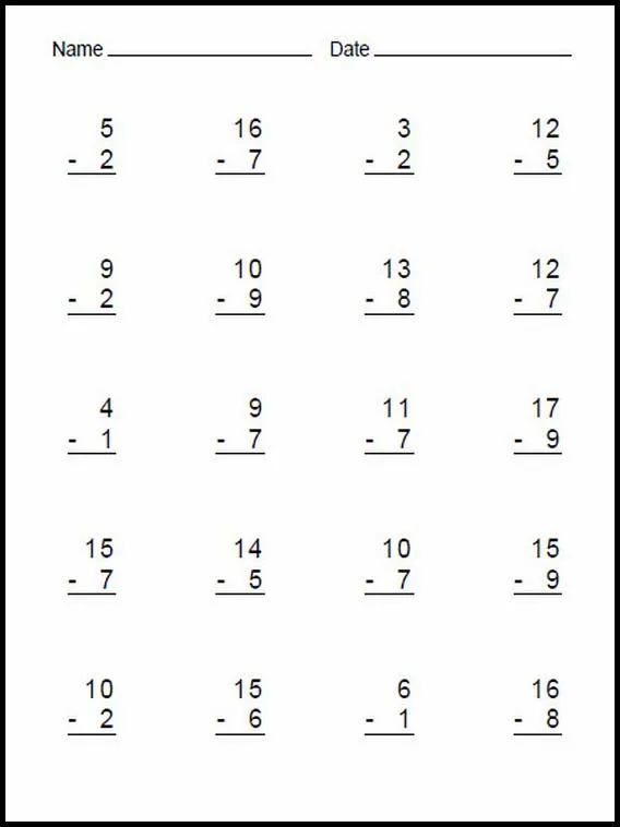 Actividades para niños preescolar, primaria e inicial. Restas ...