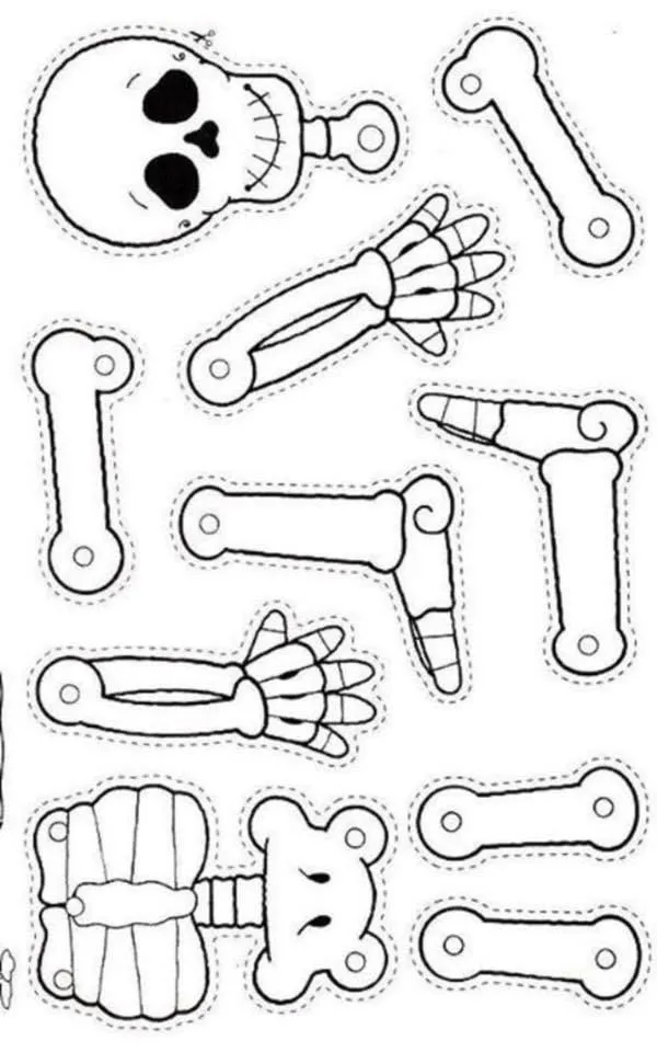 Actividades-para-el-Día-de-Muertos-3 - Imagenes Educativas | Esqueleto para  armar, Manualidades halloween, Manualidades
