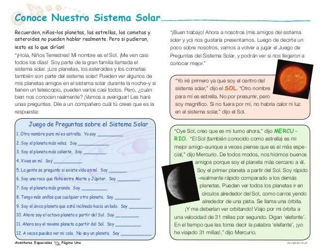 Actividades del sistema solar