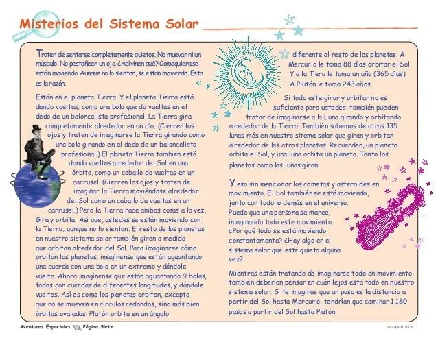 Actividades del sistema solar