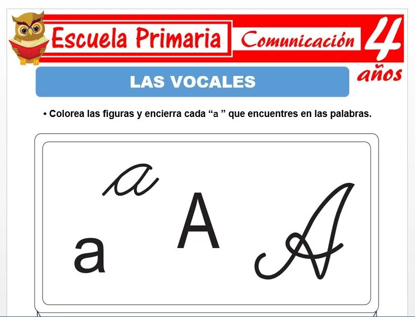 Actividades de las vocales para Niños de 4 Años – Escuela Primaria