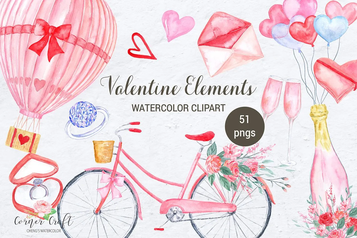 Acuarela clipart elementos de San Valentín globo de aire - Etsy México Acuarela clipart elementos de San Valentín globo de aire - Etsy México