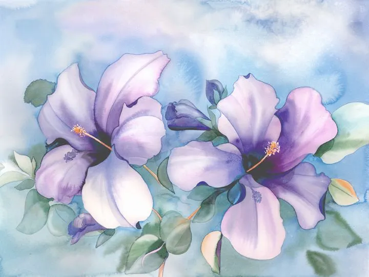 Acuarelas de flores-Imagenes y dibujos para imprimir
