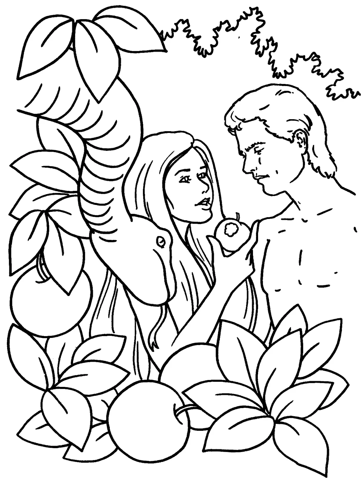 De Ad N Y Eva Para Colorear Dibujos Biblicos Para Colorear ...