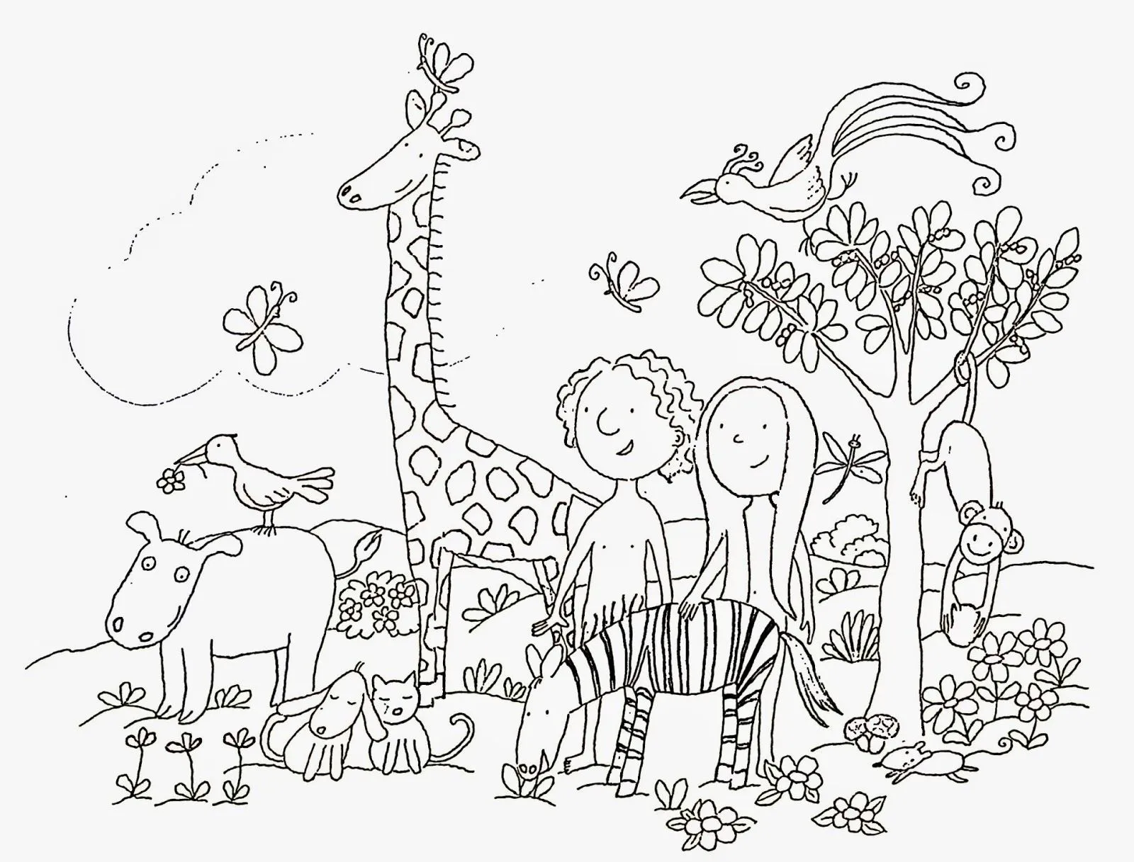 Adán y Eva para colorear | Dibujos para Niños Adán y Eva para colorear | Dibujos para Niños
