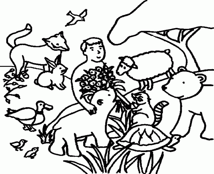 Dibujo del paraiso de adan y eva - Imagui