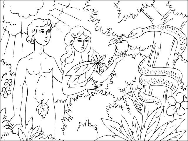 Dibujos de adan y eva en el jardin del eden PARA COLOREAR - Imagui Dibujos de adan y eva en el jardin del eden PARA COLOREAR - Imagui
