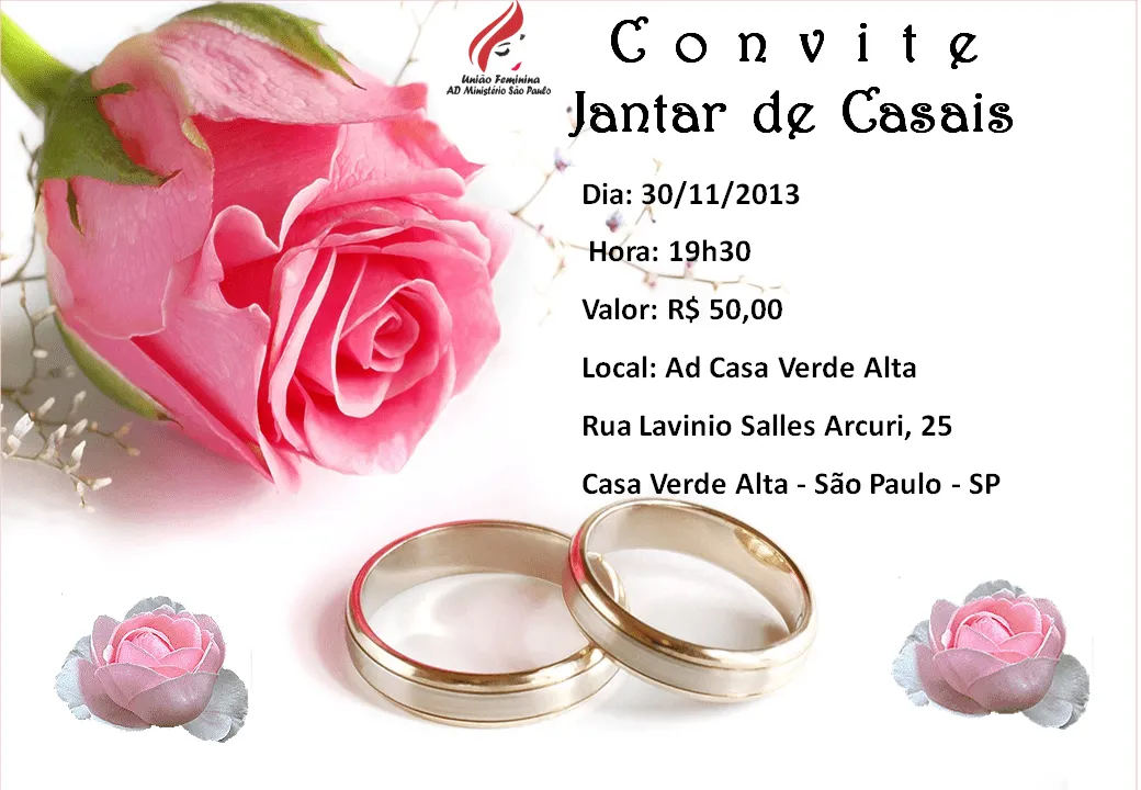 Adelia Brunelli: CONVITE ENCONTRO DE CASAIS Adelia Brunelli: CONVITE ENCONTRO DE CASAIS