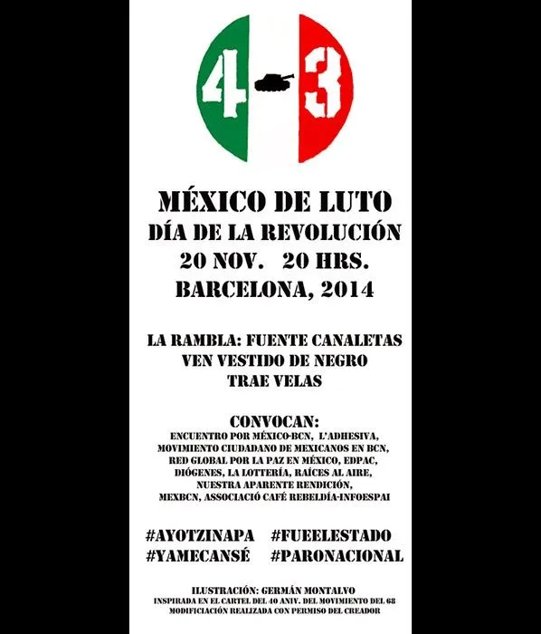 La Adhesiva.: Barcelona y México de Luto. Día de la Revolución 20N ...