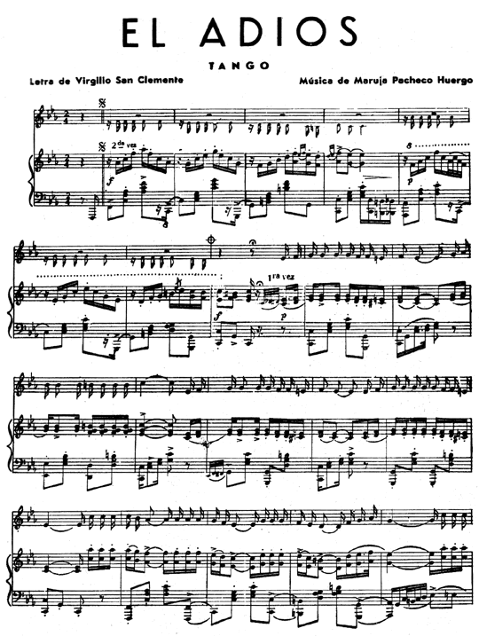 El adiós. Tango (