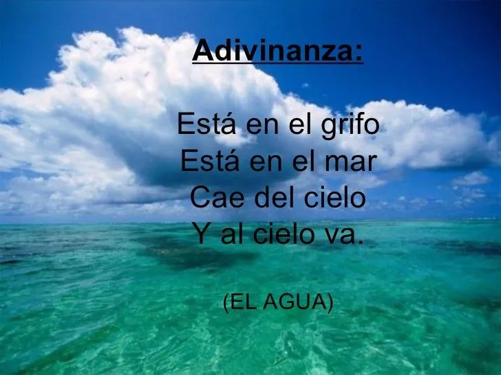 Adivinanzas sobre el agua
