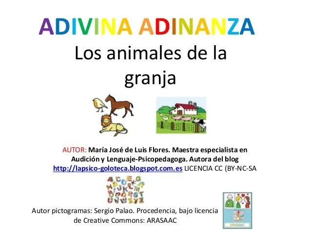 Adivinanzas los animales granja