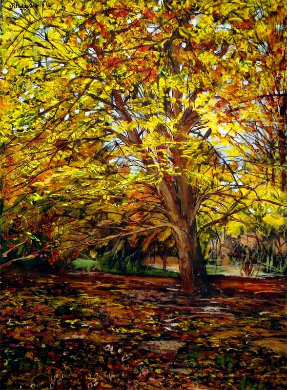 Admirar el Arte: PAISAJE BOSQUE EN OTOÑO