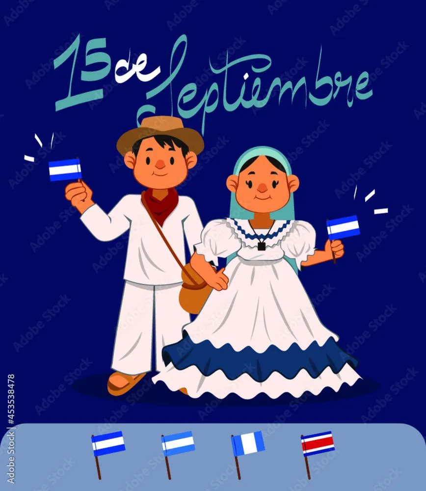 Adorable pareja celebrando el Día de la Independencia, Centroamérica, Traje tipico El Salvador, Guatemala, Honduras, Nicaragua, Independencia centroaméricana vector de Stock | Adobe Stock Adorable pareja celebrando el Día de la Independencia, Centroamérica, Traje tipico El Salvador, Guatemala, Honduras, Nicaragua, Independencia centroaméricana vector de Stock | Adobe Stock