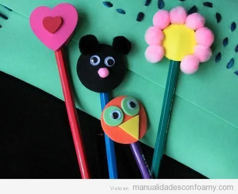 Lápices | Manualidades con Foamy | Fotos, Ideas tutoriales y ... Lápices | Manualidades con Foamy | Fotos, Ideas tutoriales y ...