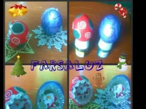 adorno navideño ( con cascaras de huevo) - YouTube adorno navideño ( con cascaras de huevo) - YouTube