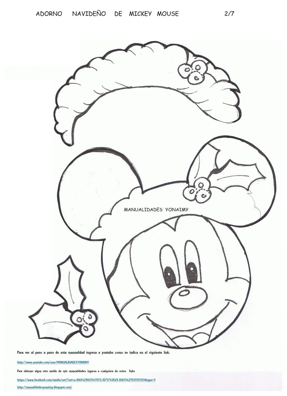 ADORNO NAVIDEÑO DE MICKEY MOUSE ... | Minnie navideña, Manualidades yonaimy, Molde de mickey mouse ADORNO NAVIDEÑO DE MICKEY MOUSE ... | Minnie navideña, Manualidades yonaimy, Molde de mickey mouse