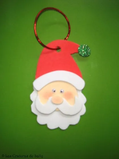 Adorno navideño de Papa Noel realizado con goma eva. | navideñas ...