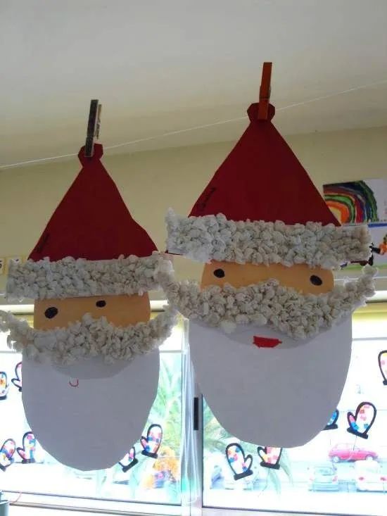 Adorno de papa Noel para niños pequeños - Manualidades Infantiles Adorno de papa Noel para niños pequeños - Manualidades Infantiles