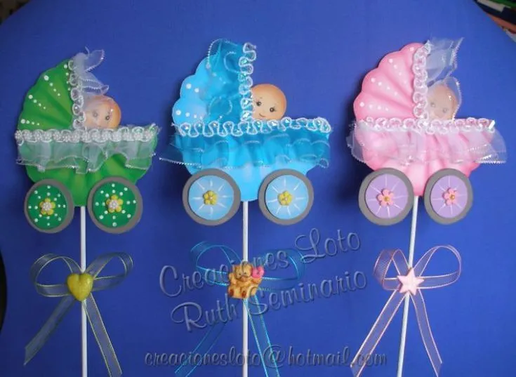 Adornos para baby shower de niña con goma eva - Imagui | Foamy ...