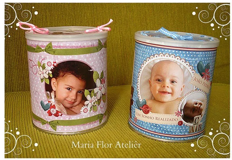 Como hacer centros de mesa para bautizo con latas de leche - Imagui Como hacer centros de mesa para bautizo con latas de leche - Imagui