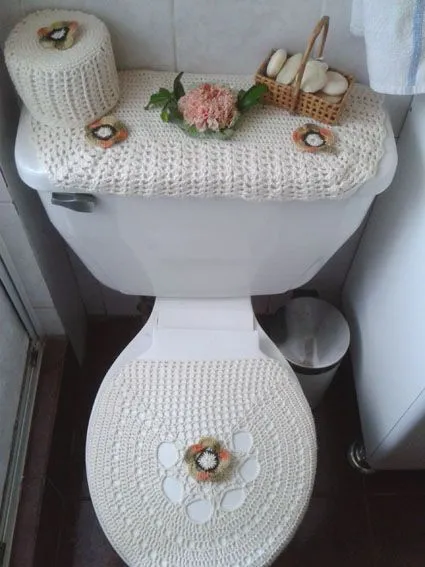 Accesorios para baño tejidos al crochet - Imagui