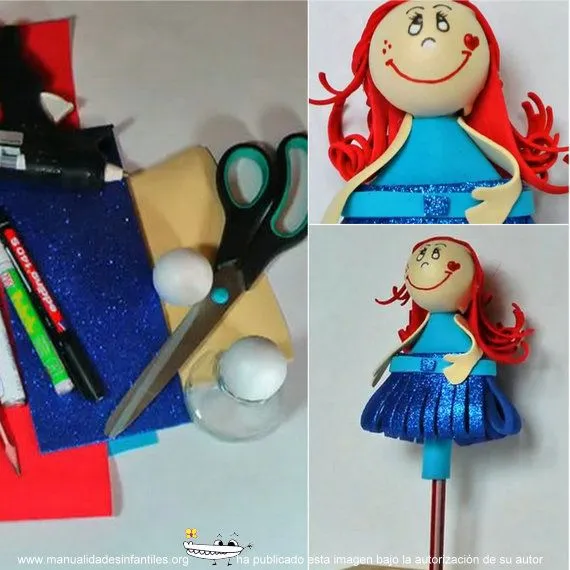 Adorno de fofucha para lapizero | Manualidades Infantiles Adorno de fofucha para lapizero | Manualidades Infantiles