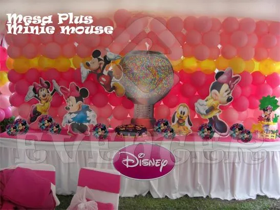 Decoración de mesas para fiestas infantiles de Minnie Mouse - Imagui