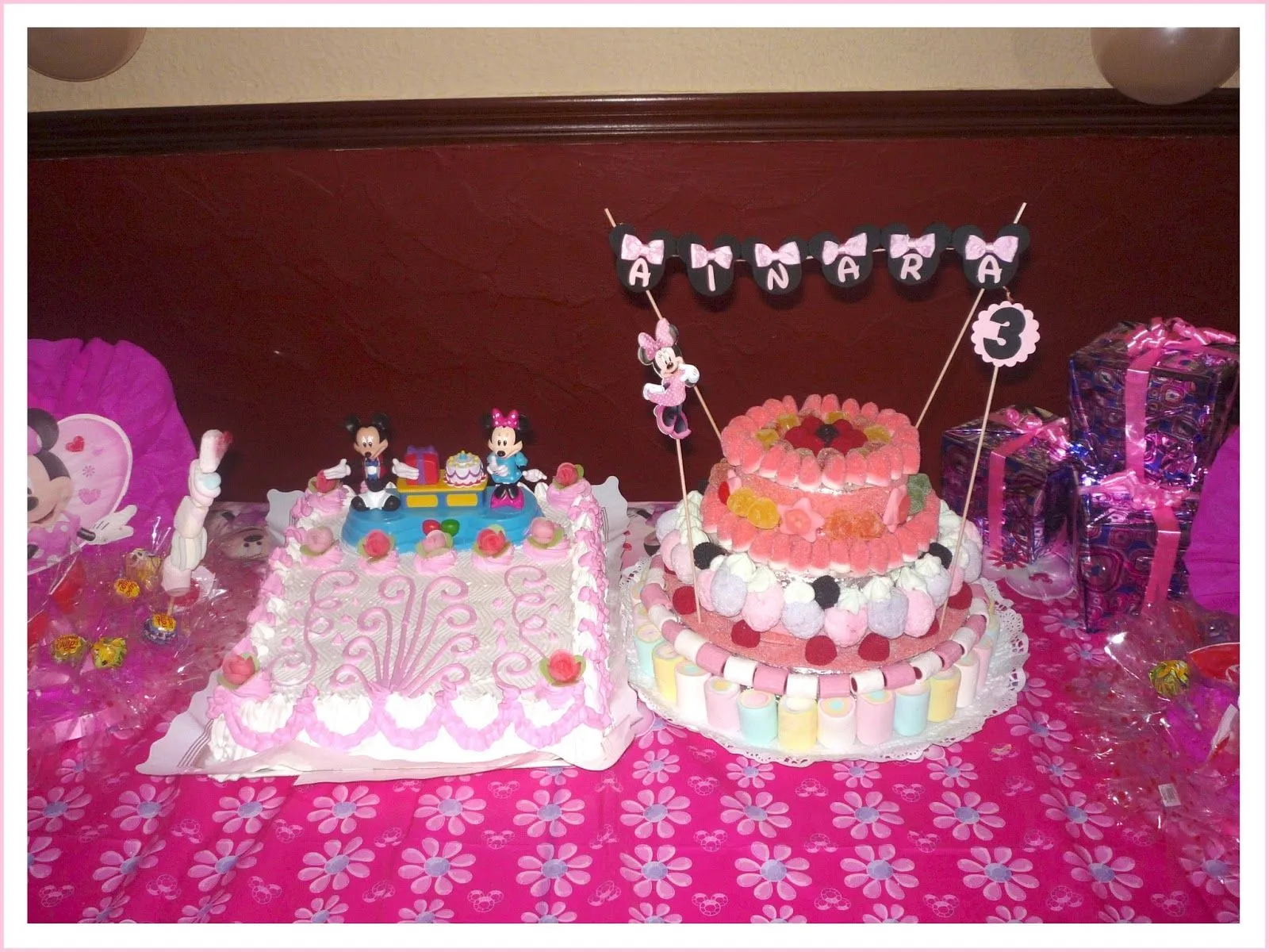 Baby Nina Fiestas: Tarta de chuches Minnie Mouse para Ainara