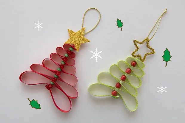 Adornos navideños con cintas - Guía de MANUALIDADES Adornos navideños con cintas - Guía de MANUALIDADES
