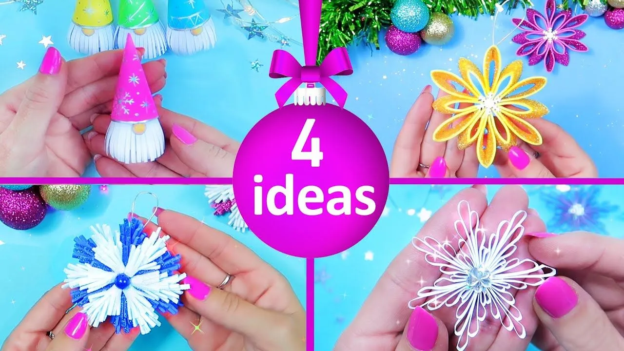 Adornos navideños con papel y foami Adornos navideños con papel y foami