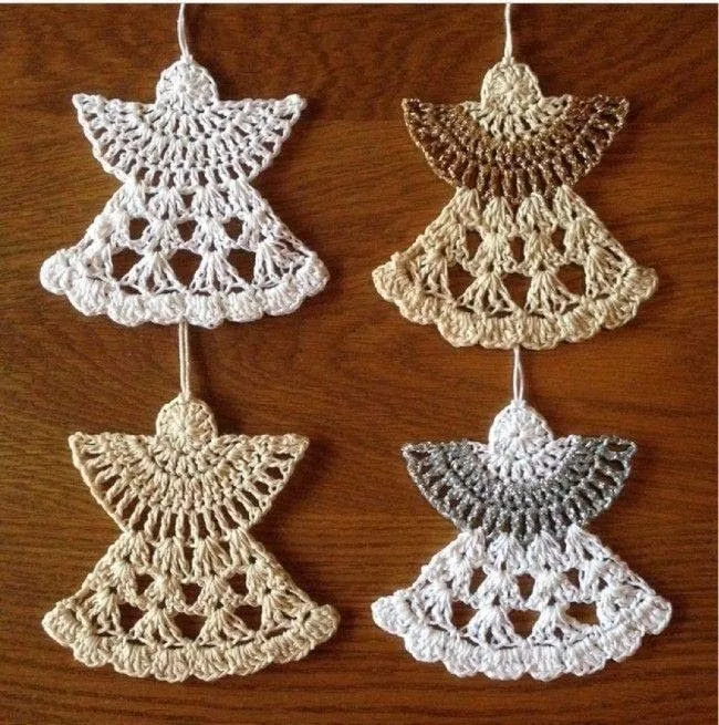 Adornos tejidos para navidad y año nuevo: angelitos, corazones y ...