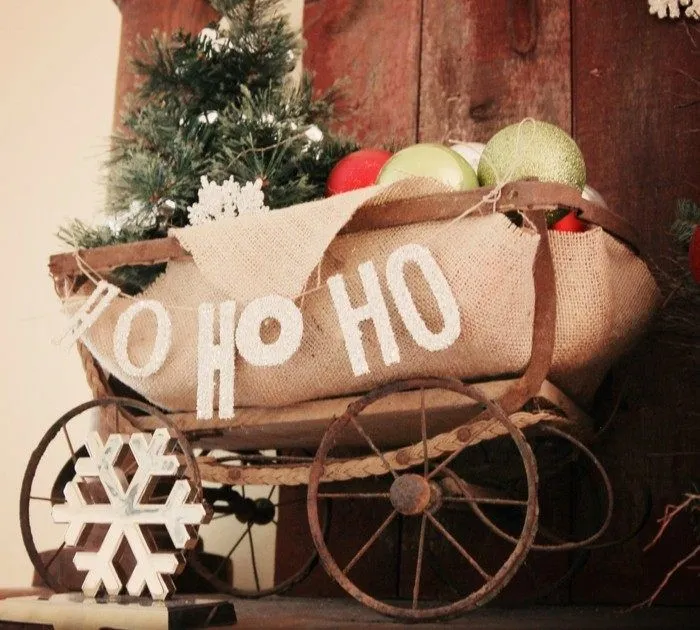 Adornos navideños rústicos para exterior - 50 ideas