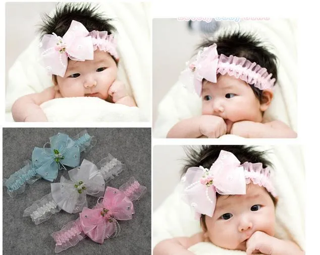 Banditas para bebé con moño grande - Imagui Banditas para bebé con moño grande - Imagui