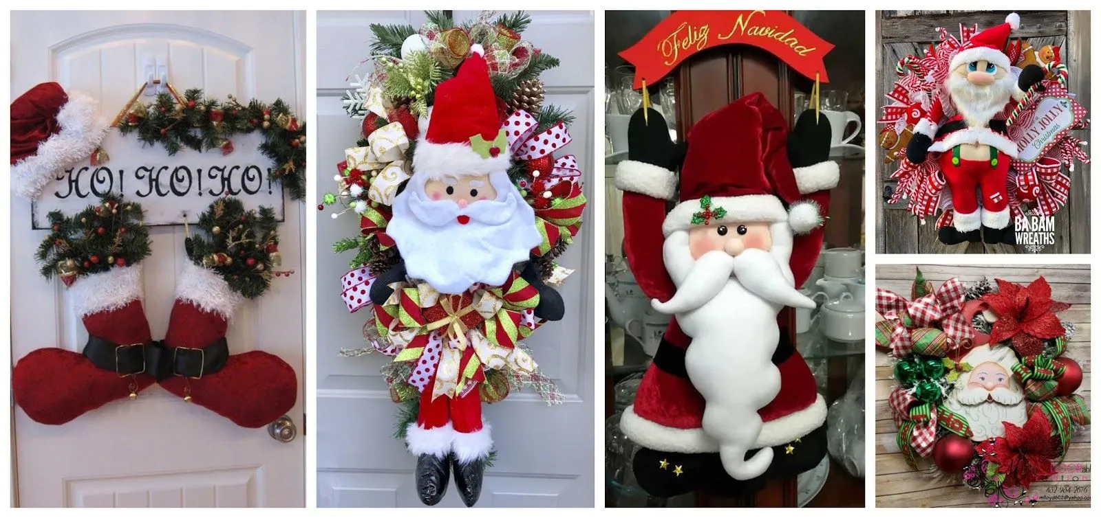 Adornos de santa claus en fieltro para colgar en la puerta ~ lodijoella Adornos de santa claus en fieltro para colgar en la puerta ~ lodijoella