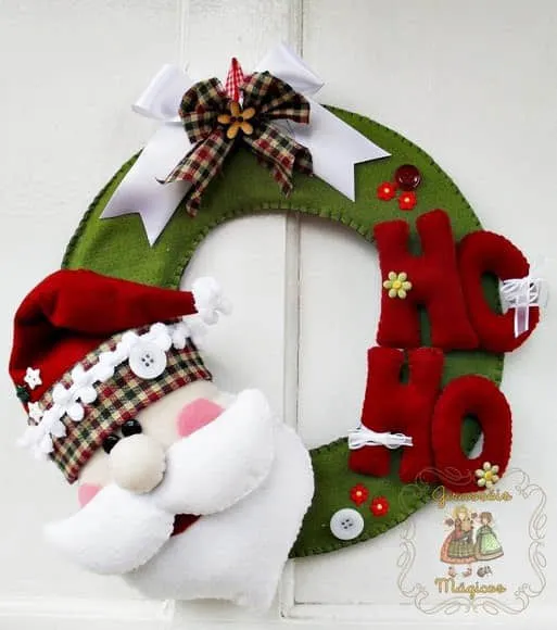 Adornos de Santa Claus en Fieltro con Moldes - Adornos de Santa Claus en Fieltro con Moldes -