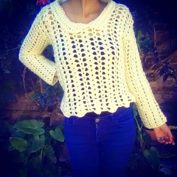 ADRI22: PULLOVER NATURAL CROCHET PASO A PASO ADRI22: PULLOVER NATURAL CROCHET PASO A PASO