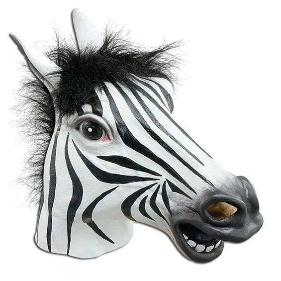 adultos llena la cabeza de goma de los animales zebra máscara ... adultos llena la cabeza de goma de los animales zebra máscara ...