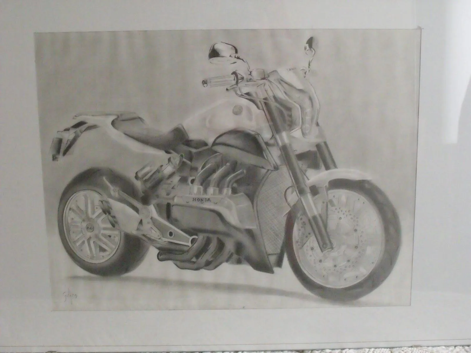 AeroArte: aerografía artística y tallas en madera: Dibujo de moto AeroArte: aerografía artística y tallas en madera: Dibujo de moto