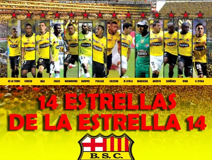 Imagenes de barcelona: Afiche Barcelona SC Las 14 Estrellas Imagenes de barcelona: Afiche Barcelona SC Las 14 Estrellas