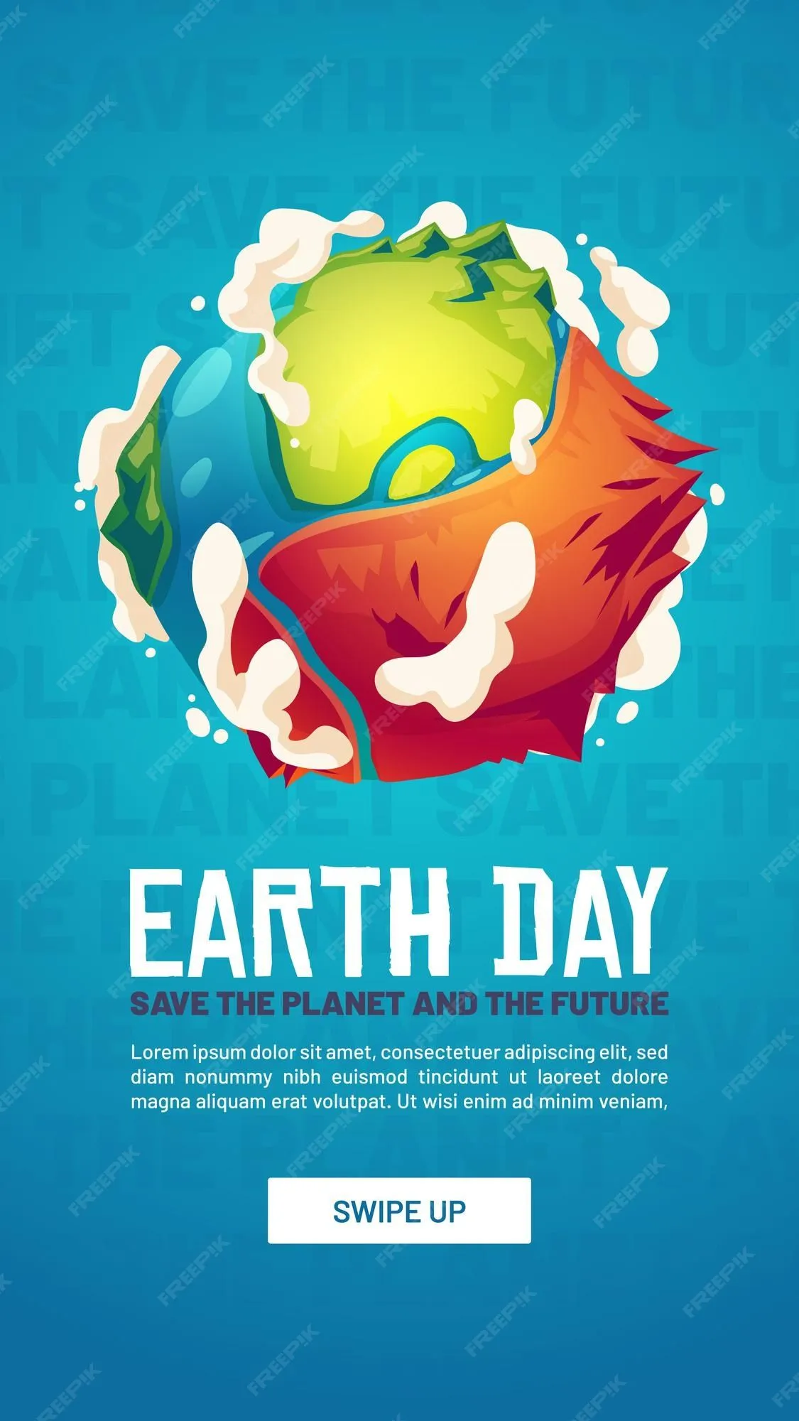 Afiche del día mundial de la tierra. concepto de salvar el medio ambiente del planeta, cuidado de la naturaleza. banner de medios sociales vectoriales de conservación de la ecología con ilustración de Afiche del día mundial de la tierra. concepto de salvar el medio ambiente del planeta, cuidado de la naturaleza. banner de medios sociales vectoriales de conservación de la ecología con ilustración de