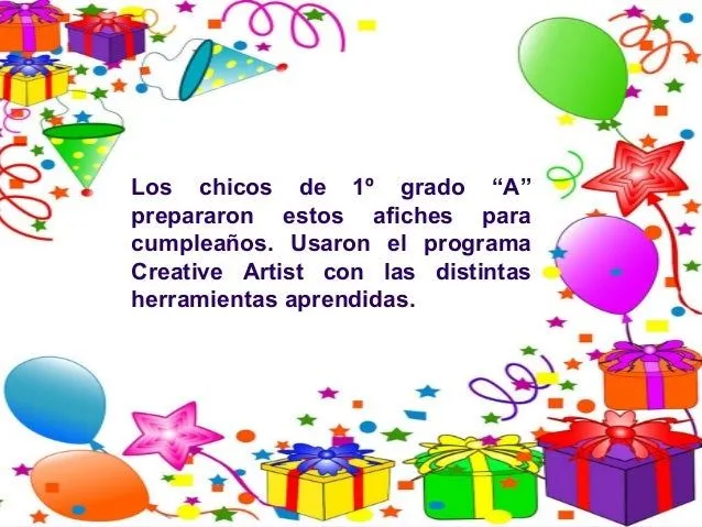 Afiches de cumpleaños de 1º A