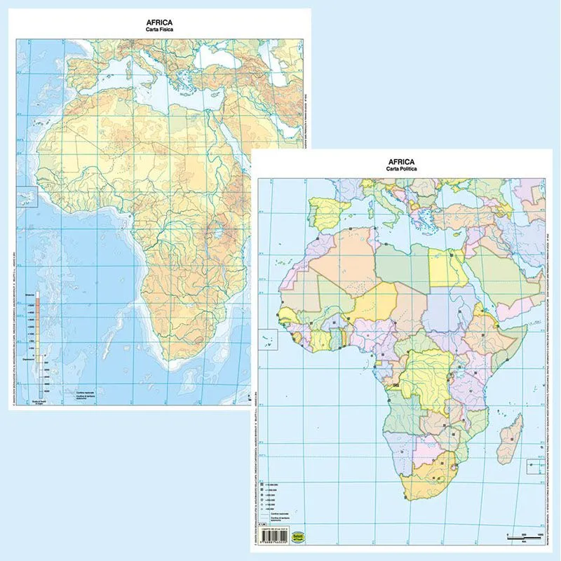 Africa fisica e politica muta - Belletti Editore