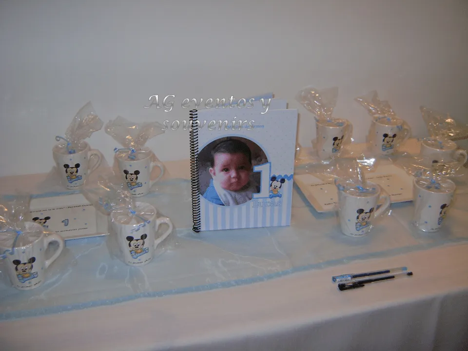 AG Souvenirs: Primer Añito de Lucas con la temática de Baby Mickey !!